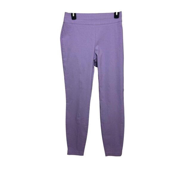 New York & Company Womens Ankle Pants Lavender S Stretch Pull On Tapered Casual - Picture 1 of 12